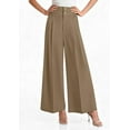 thumbnail image 2 of PRETTYGARDEN Womens Spring Wide Leg Palazzo Pants Trendy Loose Button High Waist Pleated Work Business Casual Trousers, 2 of 7