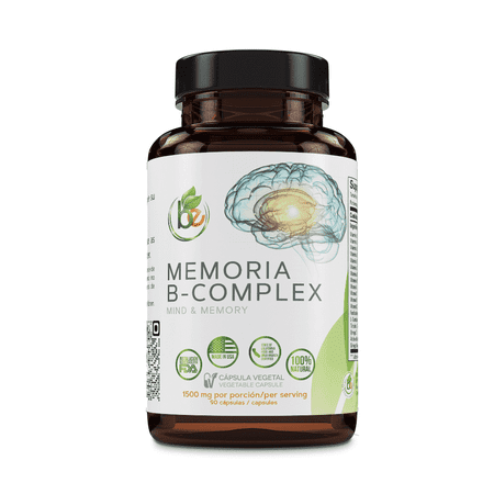 Memoria B-Complex 1500mg - Advanced Brain & Energy Support Supplement - Vitamins B, A, C, D, K2 with Omega-3, L-Carnitine, Tyrosine, Alpha Lipoic Acid & Ginkgo Biloba - 90 Vegetable Capsules BE