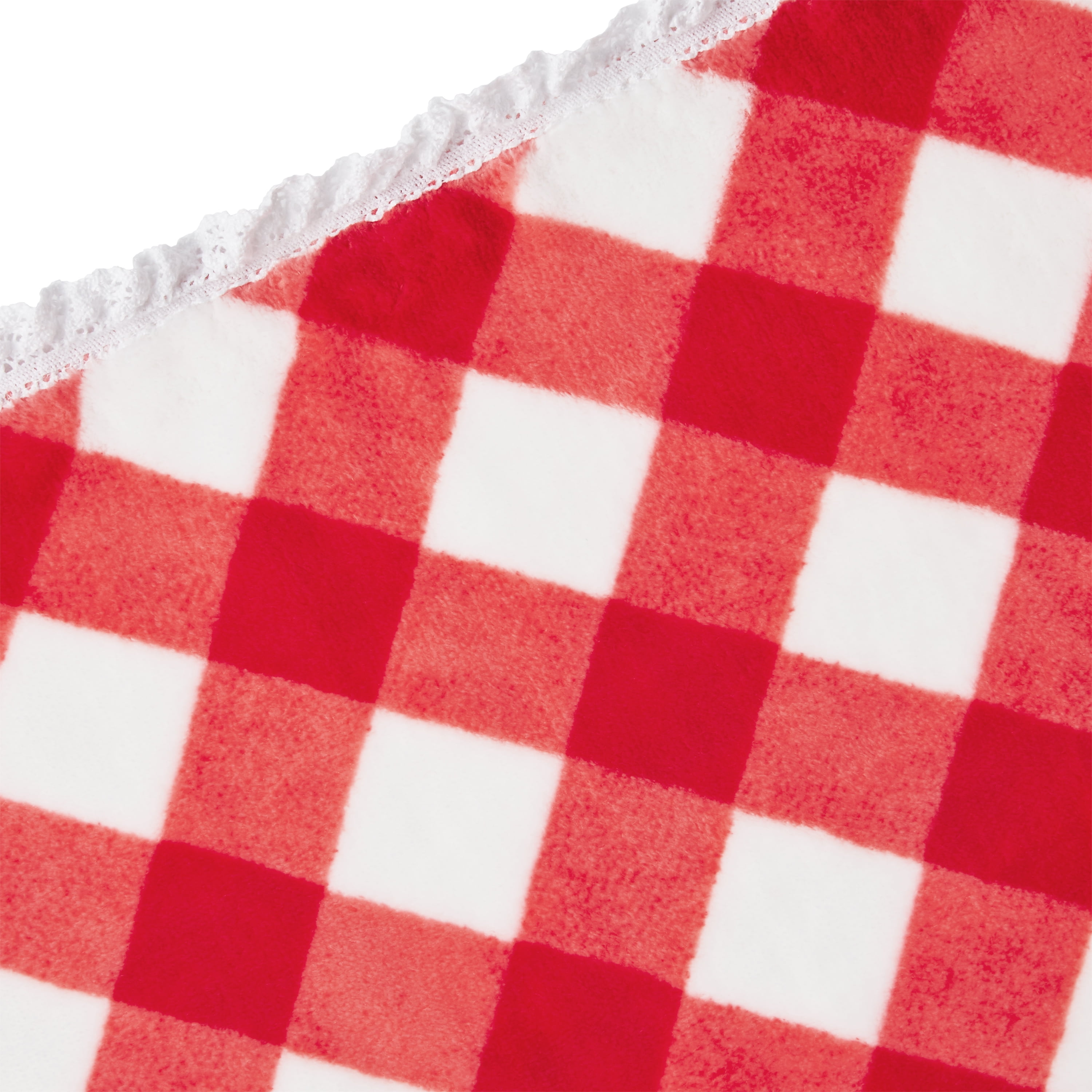 The Pioneer Woman Charming Check Plush Throw, 50" x 72", Red