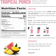 Isopure, Infusions 100% Whey Protein Isolate, 20 g Protein Powder, Tropical Punch, 1.98 lb, 36 Servings