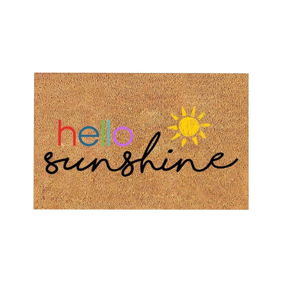 Sunshines Coir Doormat with Sun Print Non Sliped Front Door Mat for Entryway
