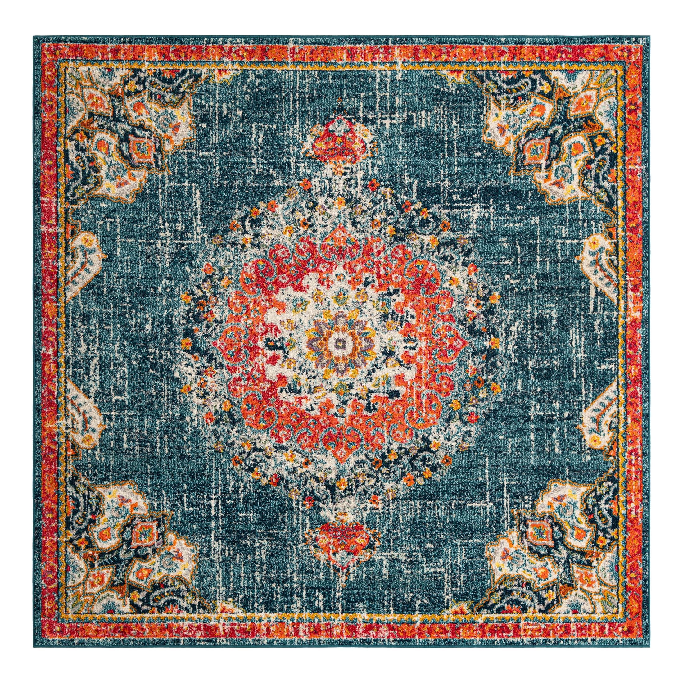 Unique Loom Penrose Collection Area Rug - Alexis (8' Square Blue