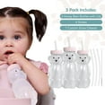 thumbnail image 3 of The 730 Project Honey Bear Transition Sippy Cup with Straw, 8 oz, Pink, 3 Pack, 3 of 7