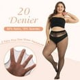 thumbnail image 4 of Yilanmy 2 Pairs Plus Size Pantyhose for Women 20D Sheer High Waist Tights, 4 of 7