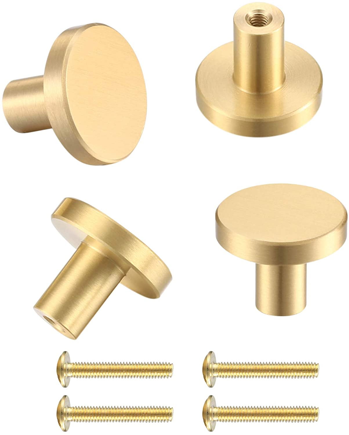 4 Pcs Door Knobs And Handles Brass Round Cabinet Knobs Single Hole 4-pcs-door-knobs-and-handles-brass-round-cabinet-knobs-single-hole