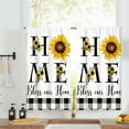 thumbnail image 6 of Farmhouse Sunflower Kitchen Curtain 27.5W X 39L Inch 2 Panels Yellow Flower Black White Floral Small Short Cafe Tier Window Treatment Drapes Buffalo Plaid Wood Checkered Bathroom Home Decor, 6 of 6
