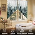 thumbnail image 3 of Swag Curtains Valances for Windows, Green Christmas Tree Short Kitchen Window Curtains Over Sink, Winter Retro Silver Snowflake Cafe Curtains Panel Set Of 2,Rod Pocket, 63 Inches Length, 3 of 8