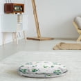 thumbnail image 3 of Forest Round Floor Cushion with Handle, Layout of Scandinavian Inspired Pattern of Trees and Various Plantation, Pillow for Living Room & Dorms, 18" Round, Green and Multicolor, by Ambesonne, 3 of 4