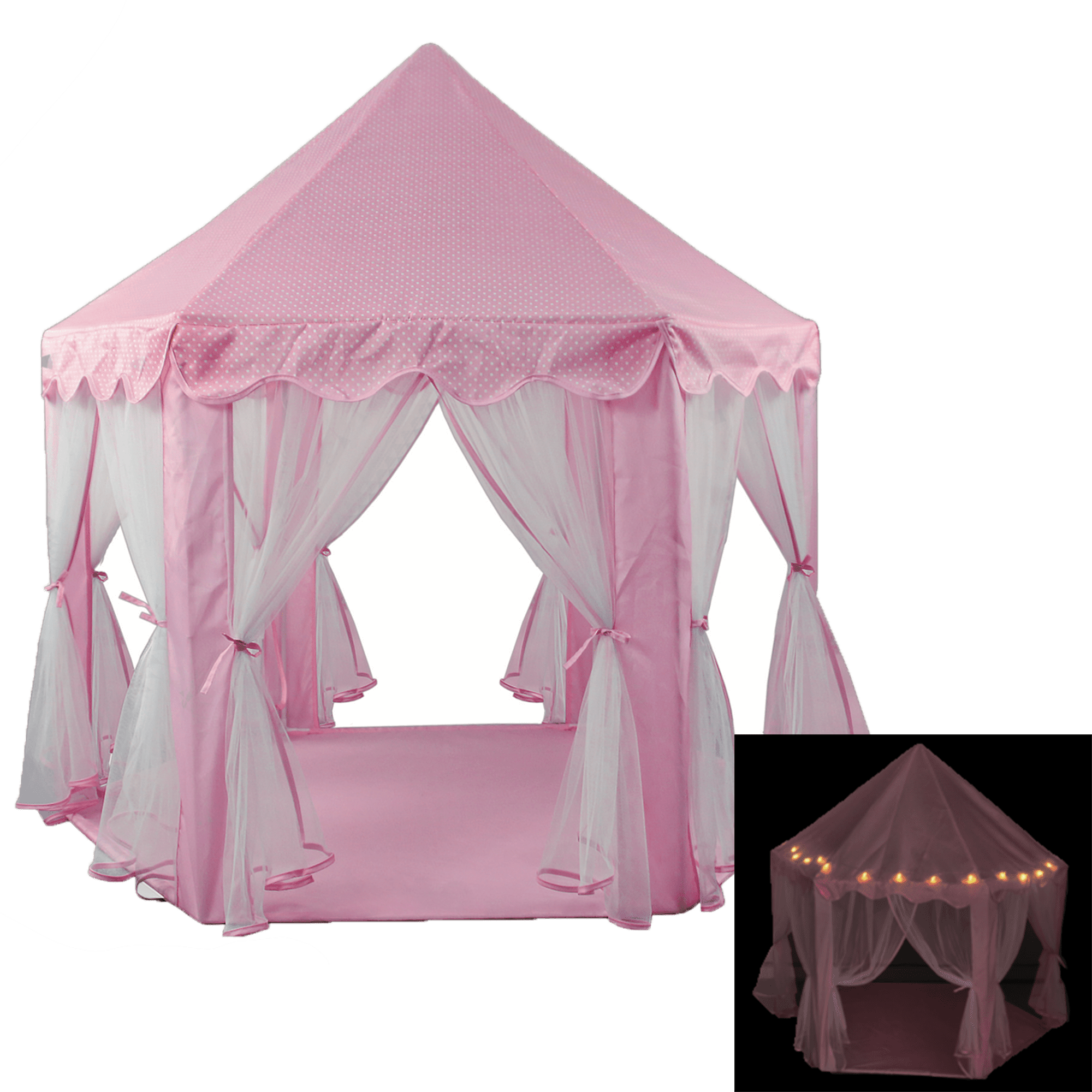 Details about    Princess Castle Play Tent Fairy Kids Play Princess tent with little lights 