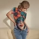 thumbnail image 3 of Balery Bohemian Colorful Flower Woman Body de cuello redondo de manga corta para mujer Tops de manga corta Tops básicos-Medium, 3 of 7