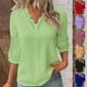 thumbnail image 1 of Ropa de trabajo para mujer,Camiseta informal de mujer con cuello en V y manga 3/4, poliéster, color liso, para uso diario, sopatenor, 1 of 8