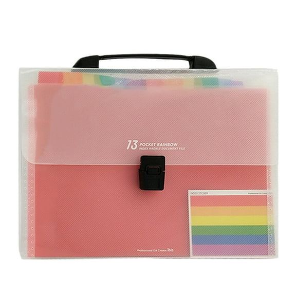 MRLESS 13-Pocket A4 Expanding Accordion File Folder Buckle Closure and Carry Handle, Plastic Document Organizer