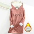 thumbnail image 2 of Women's Sherpa Lined Hoodies Cute Heart Printed Sweatshirts Long Sleeve Casual Fleece Sweater Oversized Fuzzy Tops (3XL, Pink), 2 of 3
