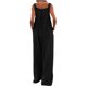 thumbnail image 4 of VISgogo Mono de Color Sólido a la Moda para Mujer Mono Casual con Tirantes de Pierna Ancha y Botones con Bolsillos VISgogo  moda, 4 of 9