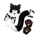 thumbnail image 3 of Conjunto de orejas y cola de animales para fiestas temáticas de animales lindos para adultos y niños Anime Negro Blanco, 3 of 9
