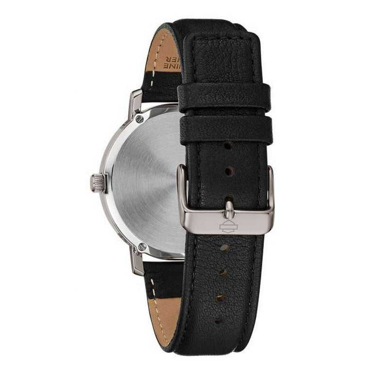 Harley-Davidson #1 Skull Stars & Stripes Leather Mens Watch