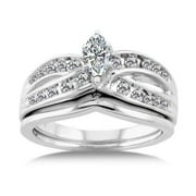 3/4 Carat Diamond 14kt White Gold Bridal Set