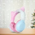 thumbnail image 4 of Qocolhg Christmas Gifts for Kids Girlfriend Women, Wireless Bluetooth Headphones Over Ear, Hi-Fi Stereo Foldable Wireless Stereo Headsets Earbuds with Cat Ears, for Computer Laptop PC (Blue), 4 of 6