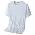 thumbnail image 3 of ZunFeo Mens Big & Tall Reflective Performance Nylon T-Shirt - Moisture Wicking Quick Dry Breathable Athletic Fit Short Sleeve Crewneck White,Size 3XL, 3 of 8