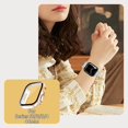thumbnail image 2 of [2 Pack] Compatible with Apple Watch Screen Protector 44mm Case Hard PC Built-In Tempered Glass Film Anti-Scratch Water-Resistant Bumper Cover for Apple Watch Series SE/6/5/4 (Rose Gold/White), 2 of 5