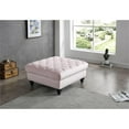 thumbnail image 2 of Maklaine Traditional Soft Plush Velvet Ottoman in Pink Finish, 2 of 5