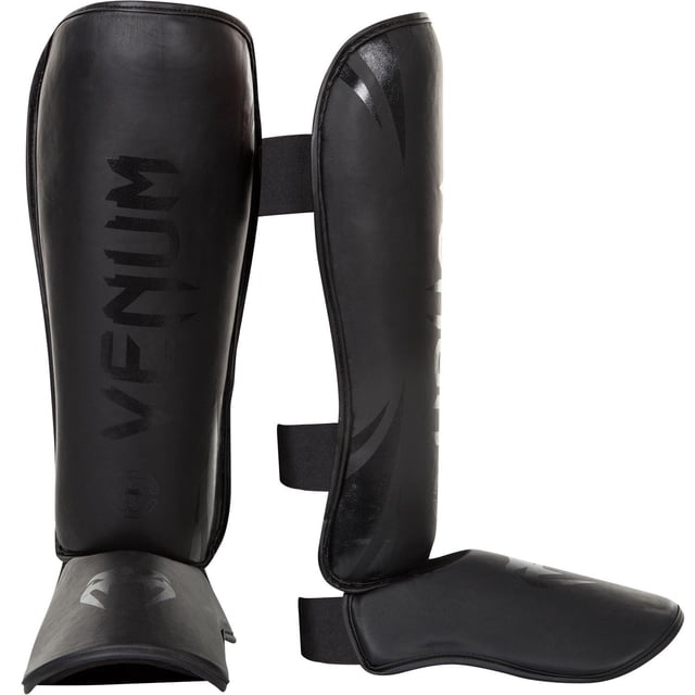 Shin Guard Venum Challenger Standup Skintex negro/negro