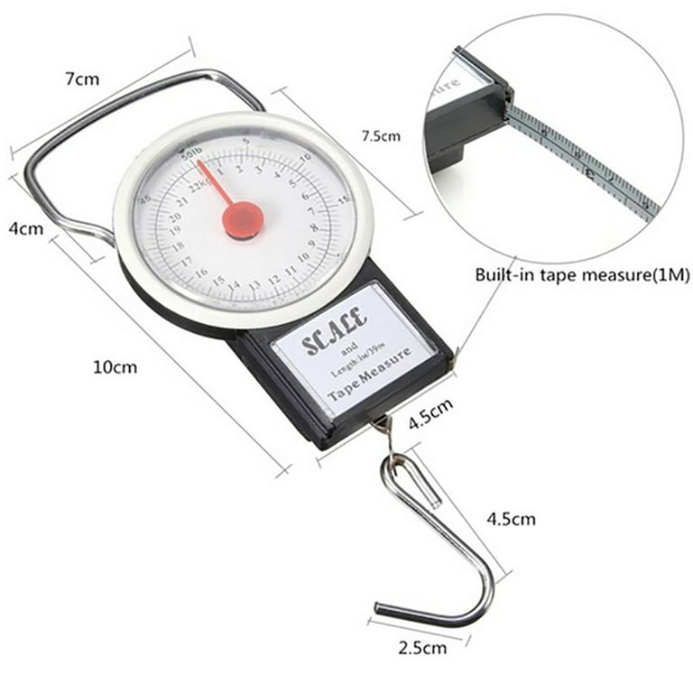 Portable Fishing Scale Digital Max 50lb/22kg Hanging Weight Measure  Multipurpose