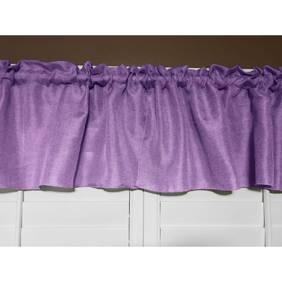 faux burlap window valance 58 wide lavender