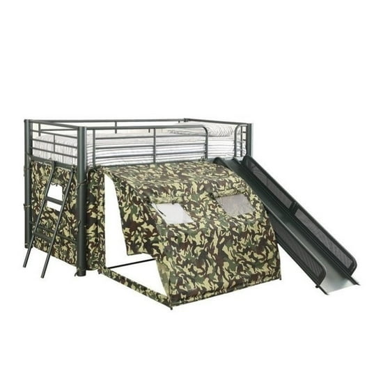 Coaster Camouflage Army Loft Bed With Slide And Tent Com