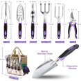 thumbnail image 5 of Garden Tools Set, 30 Piece Stainless Steel Gardening Kit with Vintage Floral Tote Bag, Non-Slip Ergonomic Rubber Handle, Ideal Gift for Women & Beginners, for Succulent, Home Garden, 5 of 6