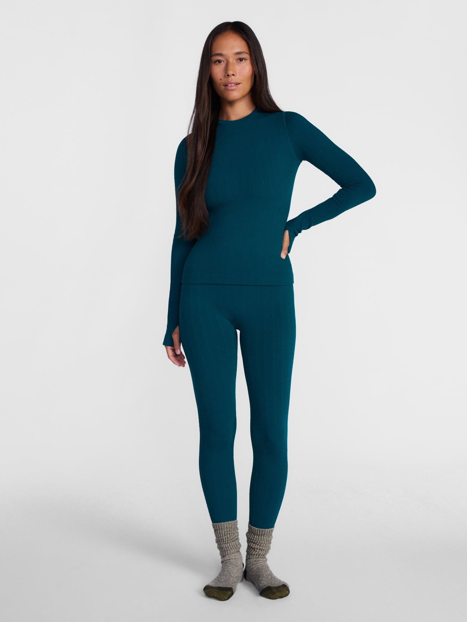 Ozark Trail Women’s Warmer Thermal Long Sleeve Seamless Fleece Top, Sizes XS-XXL