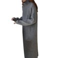 thumbnail image 3 of Lucakuins Vestido Midi Suéter Mujer, Color Sólido Solapa Cuarto Cremallera Manga Larga Punto Midi Vestido, Negro/Gris/Rosa/Albaricoque Lucakuins  moda, 3 of 6