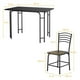 thumbnail image 3 of Juego de Mesa Rectangular Costway y 4 Sillas de Comedor Metal a Prueba de Óxido Negro, 3 of 9