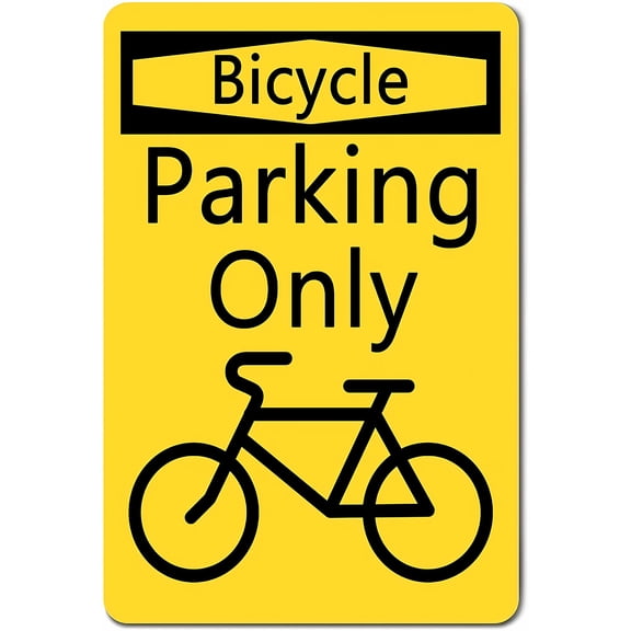 Bicycle Parking Only 8"x12" Warning Sign, Property Fence Decorative Outdoor Sign, Aluminum Notice Sign, Yard Home Outdoor Decor