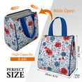 thumbnail image 3 of Pioneer Flower Floral Print Pattern Insulated Lunch Bag for Women & Adults,Large Portable Soft Cooler Lunch Bag,Thermal Food Storage Tote with Pearl Cotton,8.66L,8.75x5.75x9.5 Inch, 3 of 6