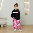 thumbnail image 2 of Girls Outfits Camo Print Long Sleeve Hooded Shirt Sweatsants Children Outdoor School Fall Winter Outfit Set, 2 of 4
