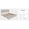 thumbnail image 6 of Towallmark King Size Bed Frame,with 2 Storage Drawers, Upholstered Platform Bed Frame No Box Spring Needed, Noise-Free, Easy Assembly, 6 of 8