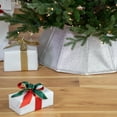 thumbnail image 2 of Northlight 27" Shiny Silver Fabric Hexagonal Christmas Tree Collar, 2 of 6