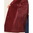 thumbnail image 5 of INSPIRE CHIC Women's Pea Coat Double-Breasted Notch Lapel Mid-Thigh Winter Coat M Wine Red, 5 of 6
