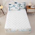 thumbnail image 4 of Manfei Large Marlin Zipper Twin Comforter Sets with Fitted Sheet and 2 Pillowcases,Ocean Themed Art Zipper Bedding Set,White Green,Reversible,4pcs, 4 of 8