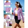 thumbnail image 3 of NELEUS Womens Hooded Athletic Jackets Workout Jacket Full Zip with Thumb Holes and Pockets,Light Purple,US Size XL, 3 of 11