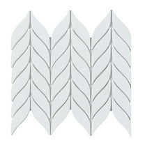 Thassos White Petal/Leaf Pattern Marble Mosaic Wall & Floor Tile - Case (10 Sheets)