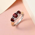 thumbnail image 3 of 3 Stone Cushion Garnet 925 Sterling Silver Rings for Women 14K Yellow Gold Plated Openwork Vintage Jewelry Engagement Gift Size 6 Birthday Gifts for Women, 3 of 6