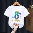 thumbnail image 5 of Bonita camiseta de algodón para niña, regalo de sexto cumpleaños, camiseta con estampado de corona de princesa sirena, camisetas blancas Harajuku Kawaii, 5 of 5