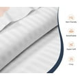 thumbnail image 2 of CCNY 100% Egyptian Cotton 600 TC Sheet Set 4 Pc Sheet Set 1 Fitted Sheet, 1 Flat Sheet & 2 Pillowcase (King, White Stripe), 2 of 4