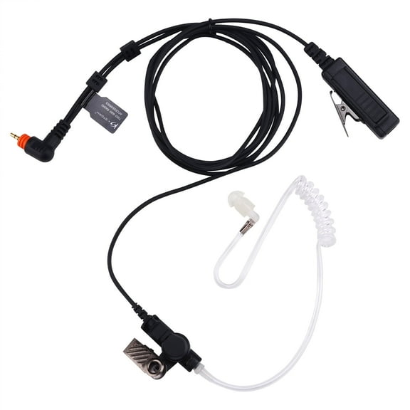 KS K-STORM Translucent Tube Surveillance Earpiece Headset With PTT for Motorola SL300,SL4000,SL7550 2 Way Radio,PU Material, Black