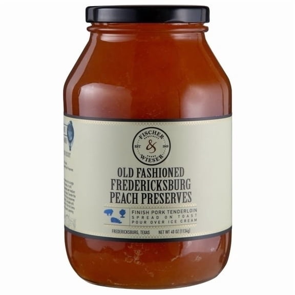 Fischer and Wieser Old Fashioned Fredericksburg Peach Preserves 40 Ounce Jar