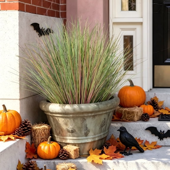AcerichFad Fall Artificial Plants Grass, 36 Bundles Faux Tall Grass Plants Fake Greenery Stems Fall Decoration for Indoor Outdoor Garden Office Home Decor, Purple