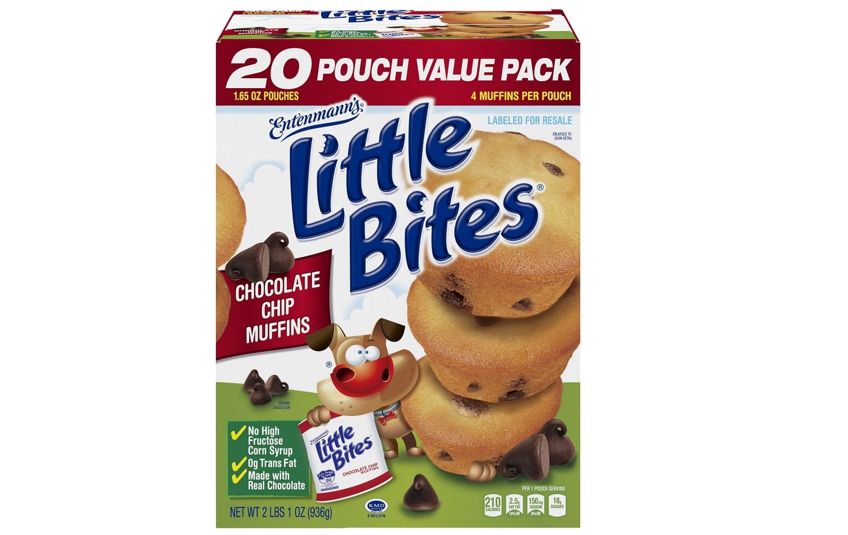 Bimbo Bakeries Entenmanns Little Bites Chocolate Chip Muffins, 15 ea