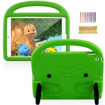 Dteck Kids Case for iPad 10.2 inch 2021 iPad 9th Gen/iPad 8th Gen 2020/iPad 7th Gen 2019, EVA Foam Lightweight Shockproof Handle Grip Kickstand Protecitve Shell Cover, Green